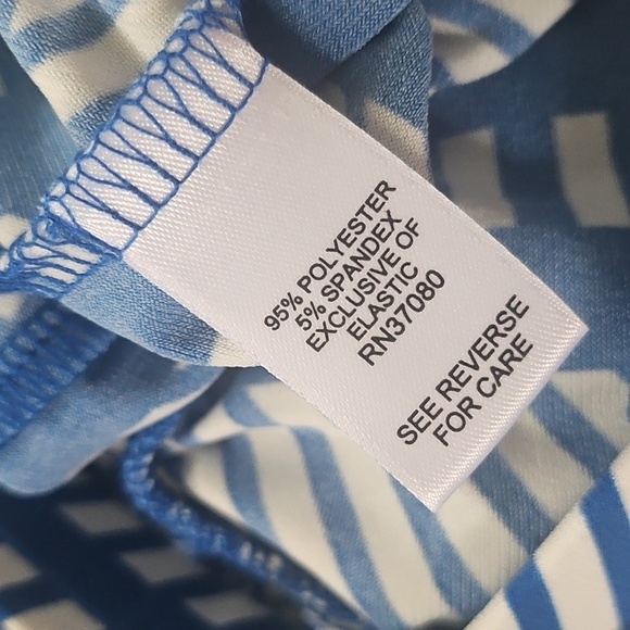 Cato Blue and White Striped Jumpsuit with Ruffle Hem NWOT - Picture 15 of 16